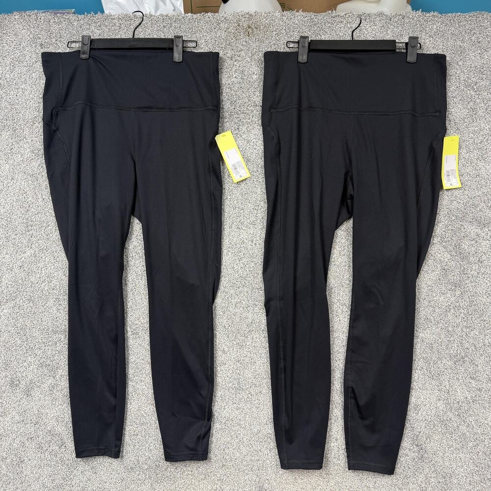 All In Motion Leggings Womens XL 32x24.5 Black Yoga Gym Gorpcore Lot of 2 NWT